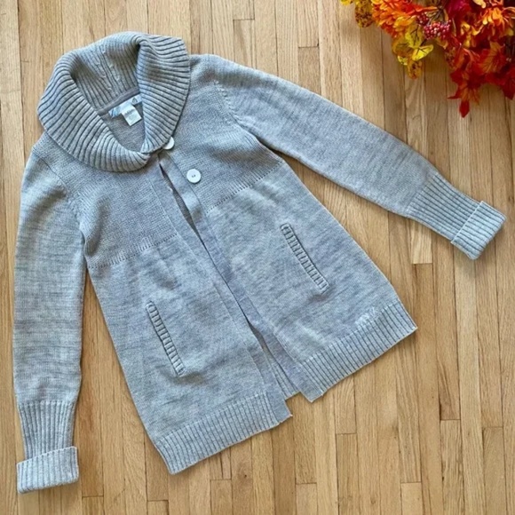 Matrix Wool Blend Open-Front Ribbed Shawl Collar Tan Cardigan Sweater – Size S - Picture 2 of 13